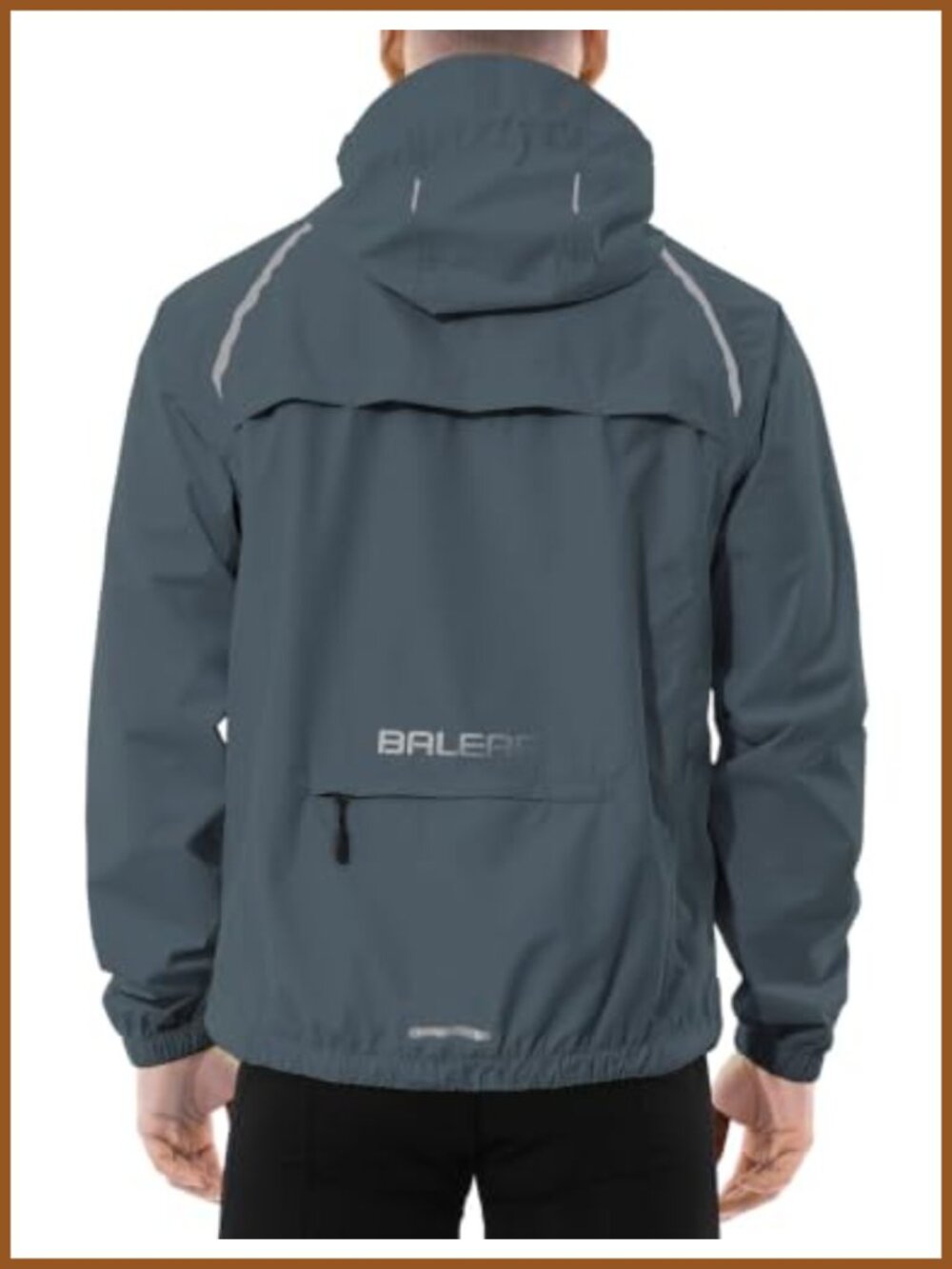 Men's Waterproof Rain Jacket Lightweight Packable Reflective Hooded
